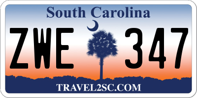 SC license plate ZWE347