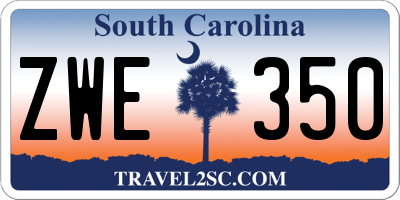 SC license plate ZWE350