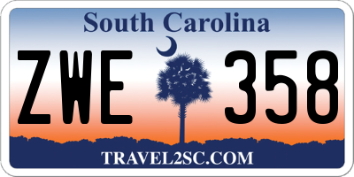 SC license plate ZWE358