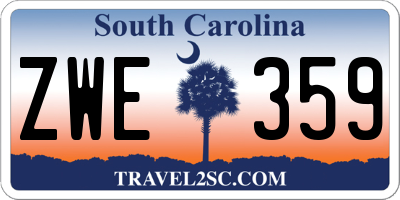 SC license plate ZWE359