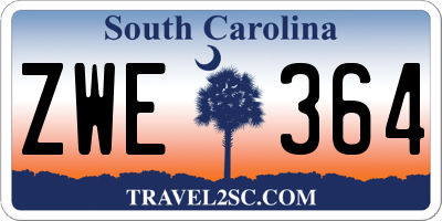 SC license plate ZWE364
