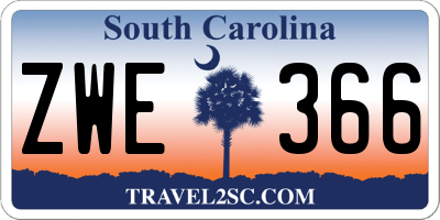 SC license plate ZWE366