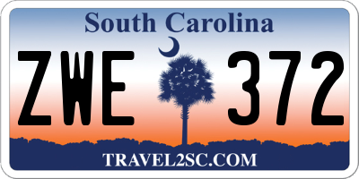 SC license plate ZWE372