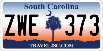 SC license plate ZWE373