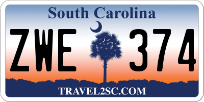 SC license plate ZWE374