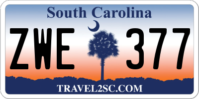 SC license plate ZWE377