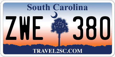 SC license plate ZWE380