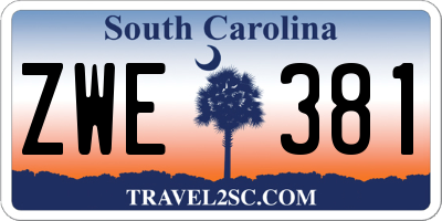 SC license plate ZWE381