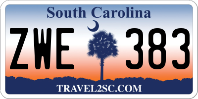 SC license plate ZWE383