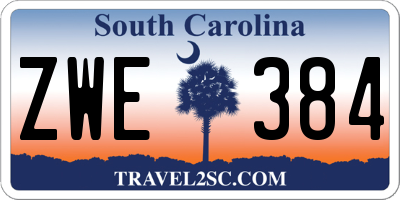 SC license plate ZWE384