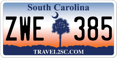 SC license plate ZWE385