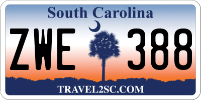 SC license plate ZWE388