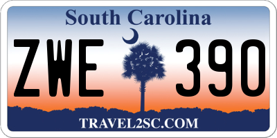 SC license plate ZWE390