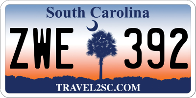 SC license plate ZWE392