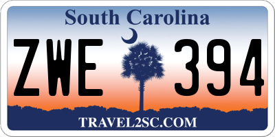 SC license plate ZWE394