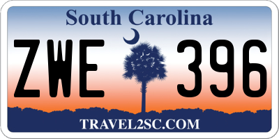 SC license plate ZWE396