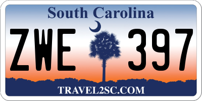 SC license plate ZWE397