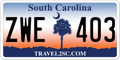 SC license plate ZWE403