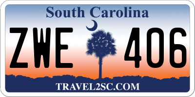 SC license plate ZWE406