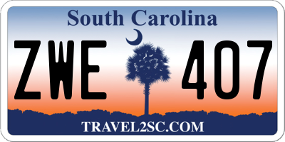 SC license plate ZWE407