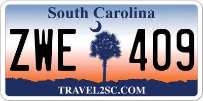 SC license plate ZWE409