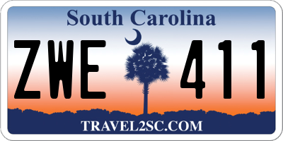 SC license plate ZWE411