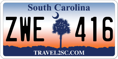 SC license plate ZWE416