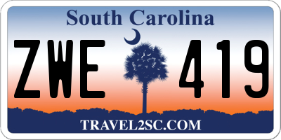SC license plate ZWE419