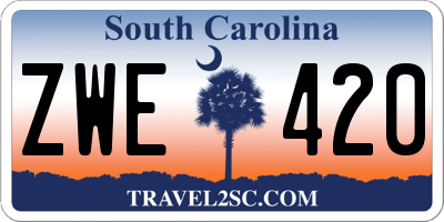 SC license plate ZWE420