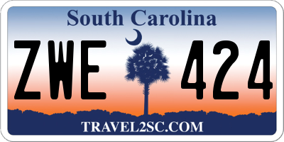 SC license plate ZWE424