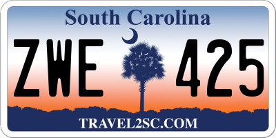 SC license plate ZWE425