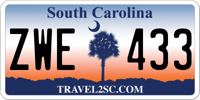 SC license plate ZWE433
