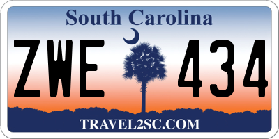 SC license plate ZWE434