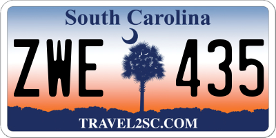 SC license plate ZWE435