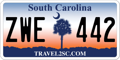 SC license plate ZWE442