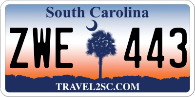 SC license plate ZWE443