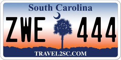 SC license plate ZWE444