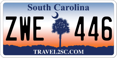 SC license plate ZWE446
