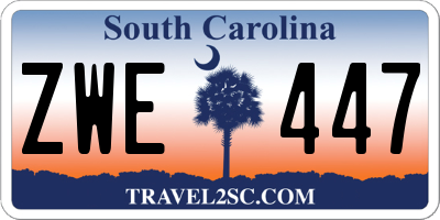 SC license plate ZWE447