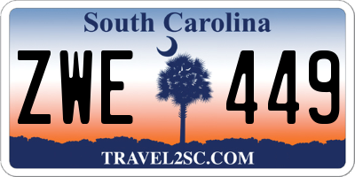 SC license plate ZWE449