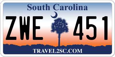 SC license plate ZWE451