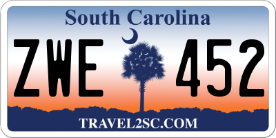 SC license plate ZWE452
