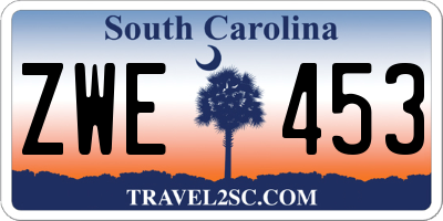 SC license plate ZWE453