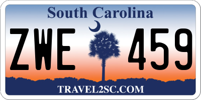 SC license plate ZWE459
