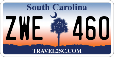 SC license plate ZWE460
