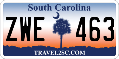 SC license plate ZWE463