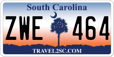 SC license plate ZWE464