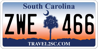 SC license plate ZWE466