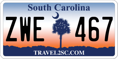 SC license plate ZWE467