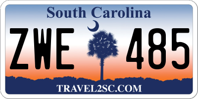 SC license plate ZWE485